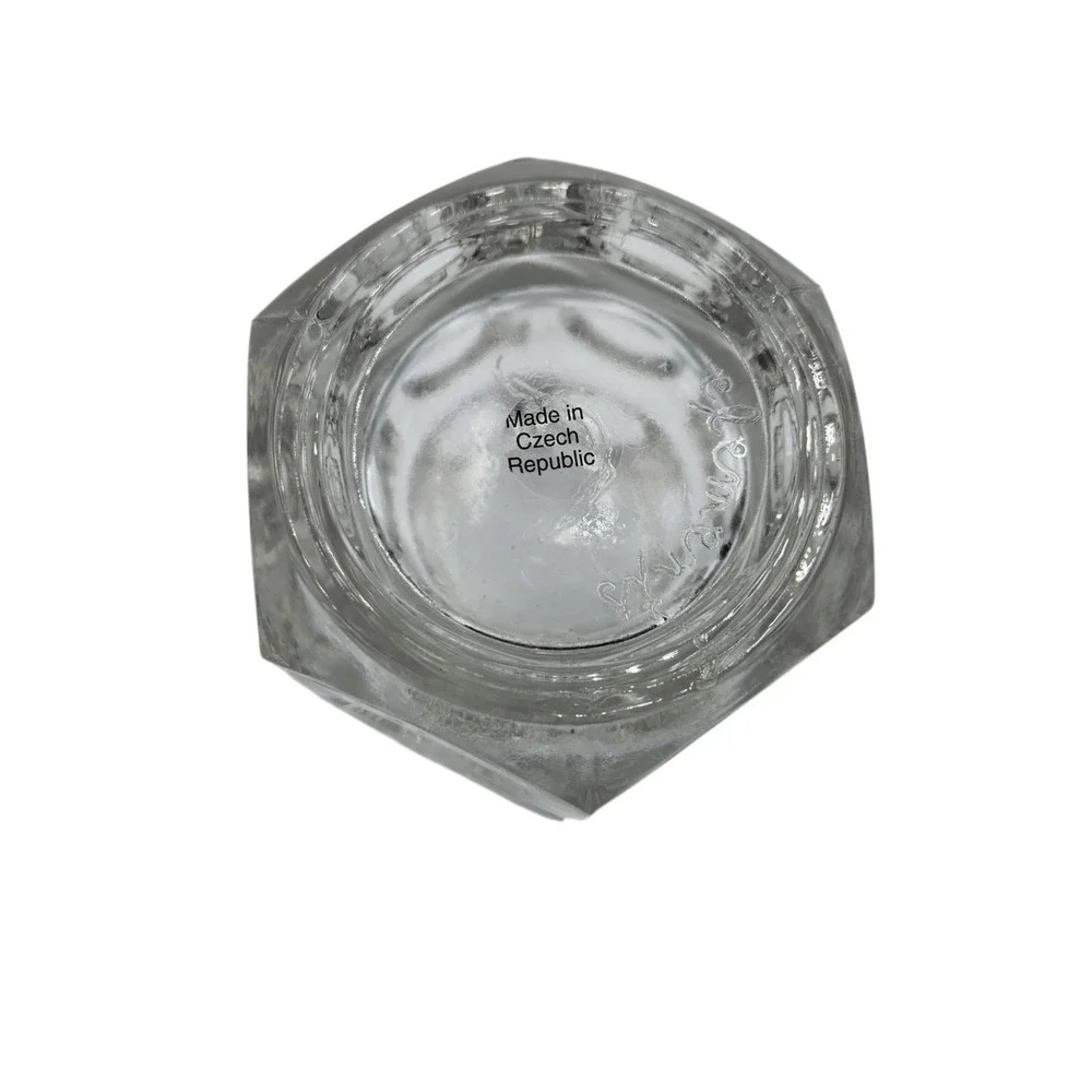 Vintage Elements Clear Heavy Glass Pillar Candle Holder‎ Czech Republic